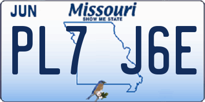 MO license plate PL7J6E