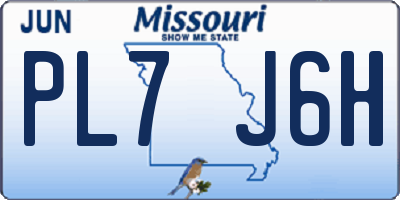 MO license plate PL7J6H