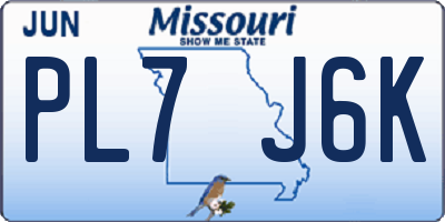MO license plate PL7J6K