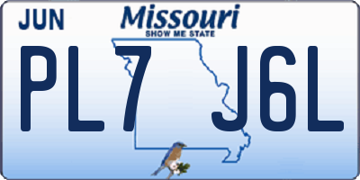 MO license plate PL7J6L