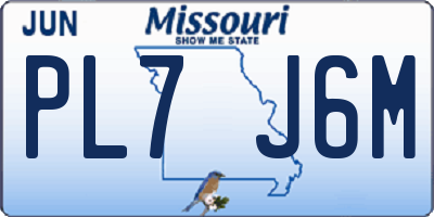MO license plate PL7J6M