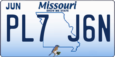 MO license plate PL7J6N
