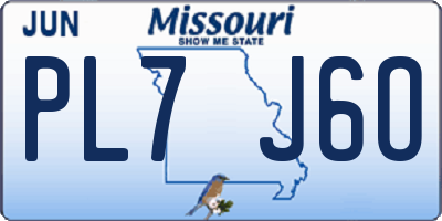 MO license plate PL7J6O