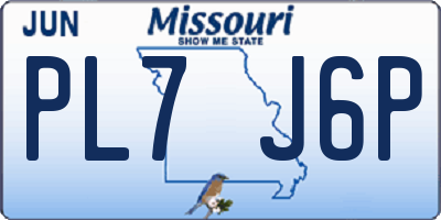 MO license plate PL7J6P