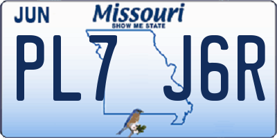 MO license plate PL7J6R
