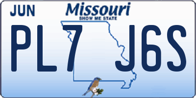 MO license plate PL7J6S