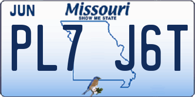 MO license plate PL7J6T