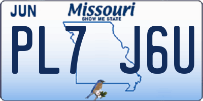 MO license plate PL7J6U