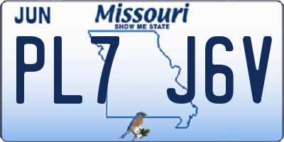 MO license plate PL7J6V