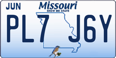 MO license plate PL7J6Y