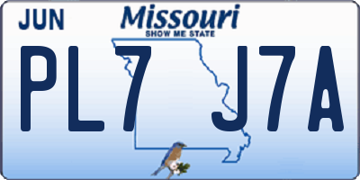 MO license plate PL7J7A