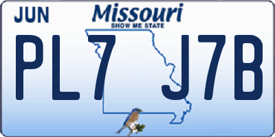 MO license plate PL7J7B