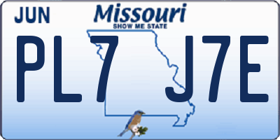 MO license plate PL7J7E