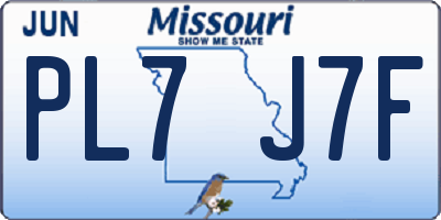 MO license plate PL7J7F