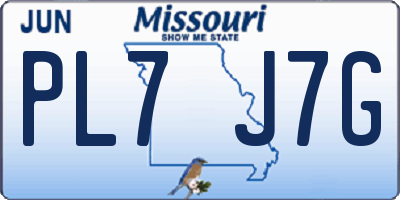 MO license plate PL7J7G