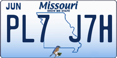 MO license plate PL7J7H