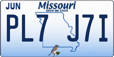 MO license plate PL7J7I