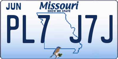 MO license plate PL7J7J