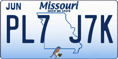 MO license plate PL7J7K