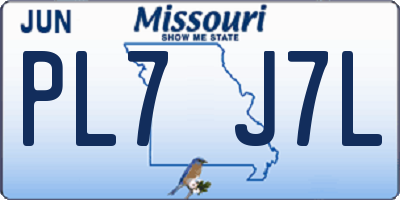 MO license plate PL7J7L