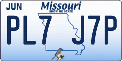 MO license plate PL7J7P