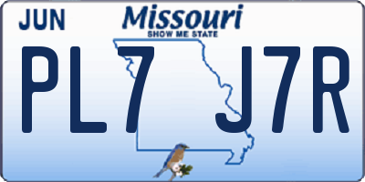 MO license plate PL7J7R