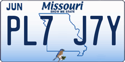MO license plate PL7J7Y