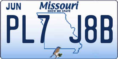MO license plate PL7J8B