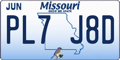MO license plate PL7J8D
