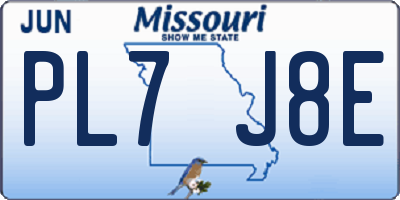 MO license plate PL7J8E