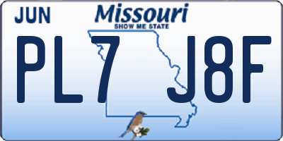 MO license plate PL7J8F