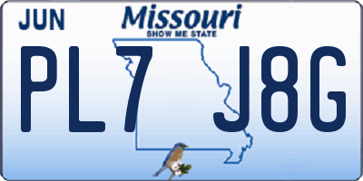 MO license plate PL7J8G