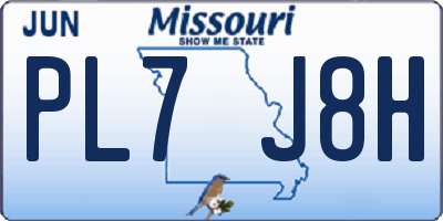MO license plate PL7J8H