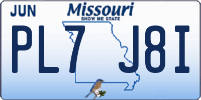 MO license plate PL7J8I