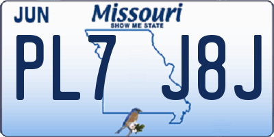 MO license plate PL7J8J