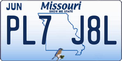 MO license plate PL7J8L