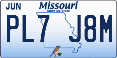MO license plate PL7J8M