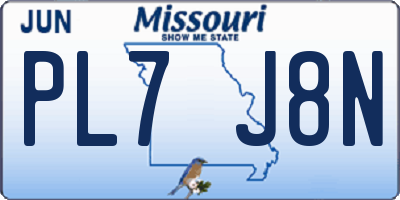 MO license plate PL7J8N