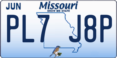 MO license plate PL7J8P