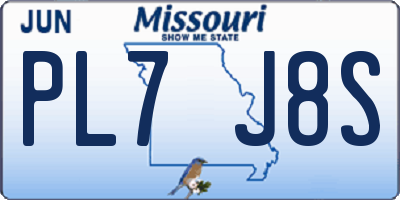 MO license plate PL7J8S