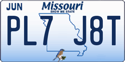 MO license plate PL7J8T