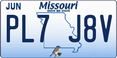 MO license plate PL7J8V