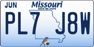MO license plate PL7J8W