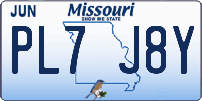 MO license plate PL7J8Y