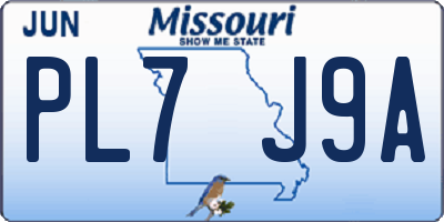 MO license plate PL7J9A