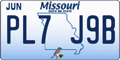 MO license plate PL7J9B
