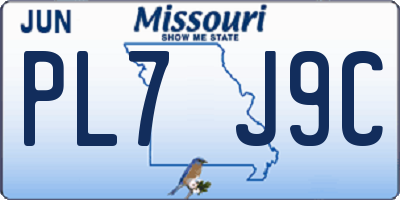 MO license plate PL7J9C