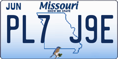MO license plate PL7J9E