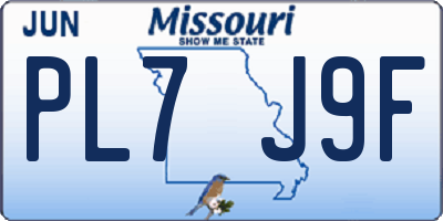 MO license plate PL7J9F