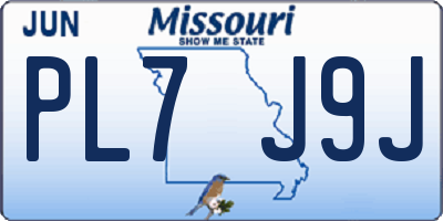 MO license plate PL7J9J